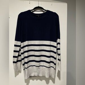 Cyrus Sweater in Navy and White Stripes